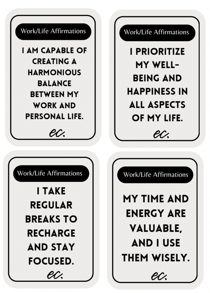 4 affirmation cards pictured