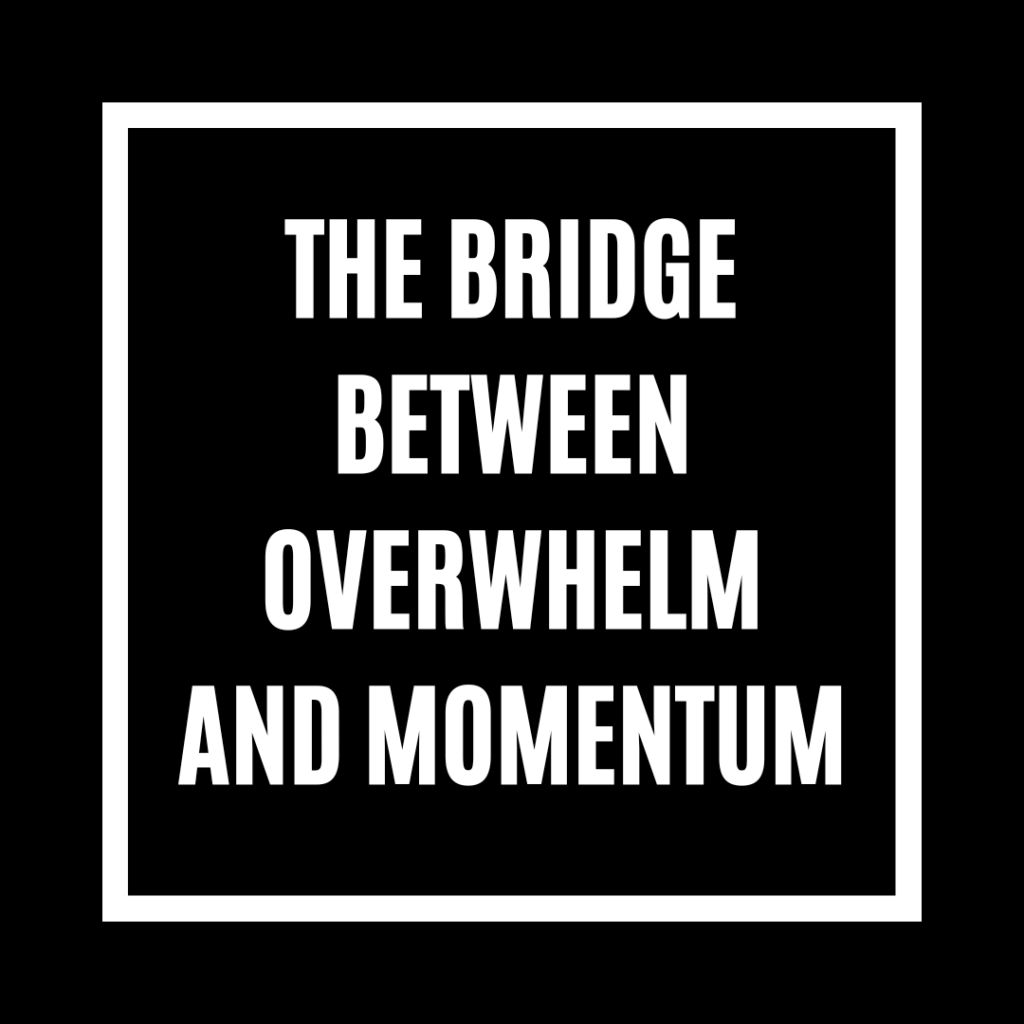 the bridge between overwhelm and momentum